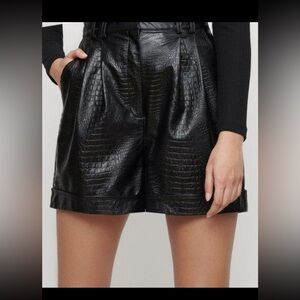 Dynamite| faux croc leather shorts